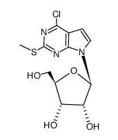 4-chloro-2-(methylthio)-7-(β-D-ribofuranosyl)-7H-pyrrolo(2,3-d)pyrimidine结构式