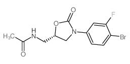 (5S)-N-[3-(4-溴-3-氟苯基)-2-氧代-5-恶唑烷基甲基]乙酰胺结构式