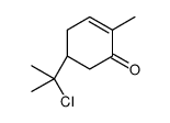 (5R)-5-(2-chloropropan-2-yl)-2-methylcyclohex-2-en-1-one结构式