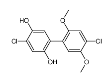 4,4'-dichloro-2',5'-dimethoxy-biphenyl-2,5-diol结构式
