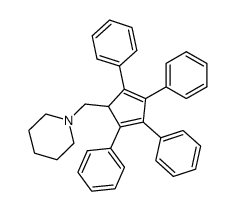 1-(2,3,4,5-tetraphenyl-cyclopenta-2,4-dienylmethyl)-piperidine结构式