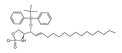 (4S)-4-[(1R)-1-(tert-butyldiphenylsilyloxy)-hexadec-2-enyl]-2-chloro-2-oxo-[1,3,2]-oxazaphospholidine结构式