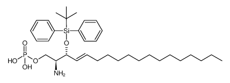 (2S,3R)-2-amino-octadec-4-ene-3-(t-butyl-diphenylsilyloxy)-1-ol-phosphate结构式