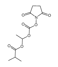 Propanoic acid, 2-Methyl-, 1-[[[(2,5-dioxo-1-pyrrolidinyl)oxy]carbonyl]oxy]ethyl ester结构式