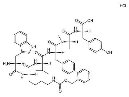 D-Trp-Lys(Cbz)-Val-Phe-N-Me-Ala-Tyr-OH结构式