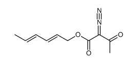 (E,E)-(hexa-2,4-dienyl)-2-diazo-3-oxo-butyrate结构式
