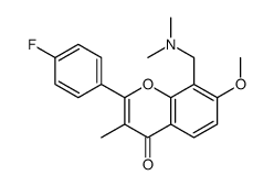 8-[(dimethylamino)methyl]-2-(4-fluorophenyl)-7-methoxy-3-methylchromen-4-one结构式