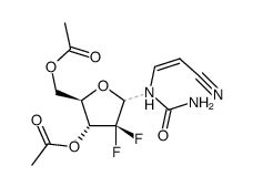 ((2R,3R)-3-acetoxy-5-(1-((Z)-2-cyanovinyl)ureido)-4,4-difluorotetrahydrofuran-2-yl)methyl acetate结构式
