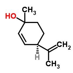 (4r)-1-甲基-4-(1-甲基乙烯)-2-环己烯-1-醇结构式
