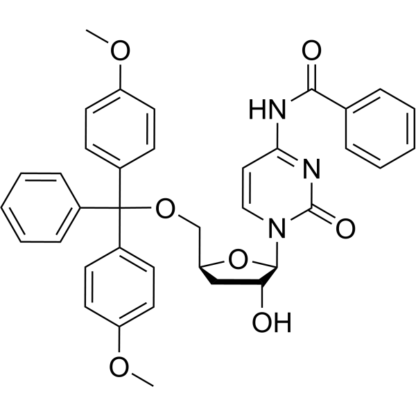 N4-苯甲酰基-3'-脱氧-5'-O-DMT-胞苷结构式