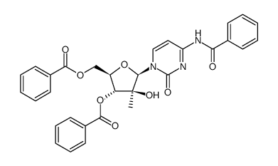 Benzamide, N-[1-(3,5-di-O-benzoyl-2-C-Methyl-β-D-arabinofuranosyl)-1,2-dihydro-2-oxo-4-pyrimidinyl]-结构式