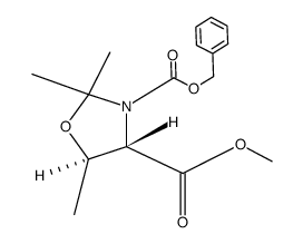 3-benzyl 4-methyl (4S,5R)-2,2,5-trimethyloxazolidine-3,4-dicarboxylate结构式