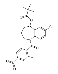 2,2-dimethylpropionic acid 7-chloro-1-(2-methyl-4-nitrobenzoyl)-2,3,4,5-tetrahydro-1H-benzo[b]azepin-5-yl ester结构式