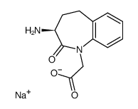 (3S)-3-amino-1-(carboxymethyl)-2,3,4,5-tetrahydro-1H-(1)benzazepin-2-one sodium salt结构式