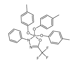 3-phenyl-5-trifluoromethyl-2,2,2-tris(4-methylphenoxy)-2,3-dihydro-1,3,4,2-oxadiazaphosphole结构式