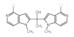 1,1-bis(5-chloro-9-methyl-4,9-diazabicyclo[4.3.0]nona-2,4,7,10-tetraen-8-yl)ethanol结构式