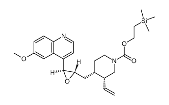 2-(trimethylsilyl)ethyl (3R,4S)-4-(((2S,3S)-3-(6-methoxyquinolin-4-yl)oxiran-2-yl)methyl)-3-vinylpiperidine-1-carboxylate结构式