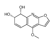 (7S,8R)-4-methoxy-7,8-dihydrofuro[2,3-b]quinoline-7,8-diol结构式