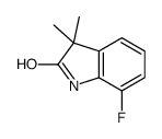 2H-INDOL-2-ONE, 7-FLUORO-1,3-DIHYDRO-3,3-DIMETHYL-结构式