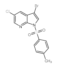 3-溴-5-氯-1-[(4-甲基苯基)磺酰基]-1H-吡咯并[2,3-b]吡啶结构式
