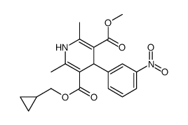 5-O-(cyclopropylmethyl) 3-O-methyl 2,6-dimethyl-4-(3-nitrophenyl)-1,4-dihydropyridine-3,5-dicarboxylate结构式