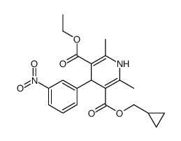 ethyl cyclopropylmethyl 2,6-dimethyl-4-(3-nitrophenyl)-1,4-dihydropyri dine-3,5-dicarboxylate结构式