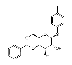 4,6-邻亚苄基-1-硫代-b-甲基葡萄糖甙-4-甲基苯酯结构式