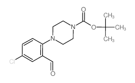 tert-Butyl 4-(4-chloro-2-formylphenyl)tetrahydro-1(2H)-pyrazinecarboxylate结构式