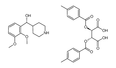 (R)-α-(2,3-dimethoxyphenyl)-4-piperidinemethanol, (2R,3R)-(-)-di-(p-toluoyl)tartaric acid salt结构式