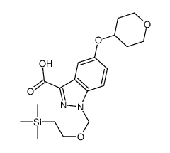 5-(oxan-4-yloxy)-1-(2-trimethylsilylethoxymethyl)indazole-3-carboxylic acid结构式