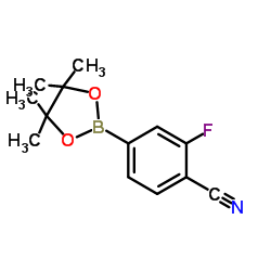 2-氟-4-(4,4,5,5-四甲基-1,3,2-二噁硼烷-2-基)苯甲腈结构式
