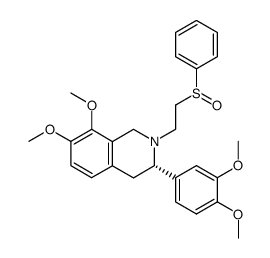 (3S)-2-(2-phenylsulfinylethyl)-3-(3,4-dimethoxyphenyl)-7,8-dimethoxy-1,2,3,4-tetrahydroisoquinoline结构式