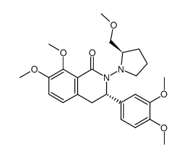 (3S)-3-(3,4-dimethoxyphenyl)-7,8-dimethoxy-2-((2R)-2-methoxymethylpyrrolidin-1-yl)-3,4-dihydro-2H-isoquinolin-1-one结构式