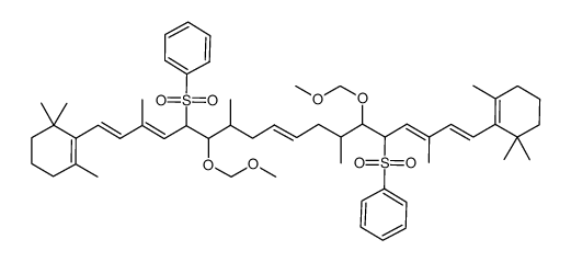 5,14-bis(benzenesulfonyl)-3,7,12,16-tetramethyl-1,18-bis(2,6,6-trimethyl-1-cyclohexenyl)octadeca-1,3,9,15,17-pentaene-6,13-diol bis(methoxymethyl) ether结构式
