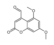 5,7-dimethoxy-2-oxochromene-4-carbaldehyde结构式