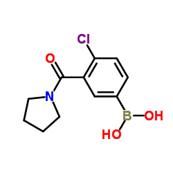 4-氯-3-(1-吡咯烷基羰基)苯硼酸结构式