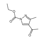 4-acetyl-1-ethoxycarbonyl-3-methylpyrazole结构式