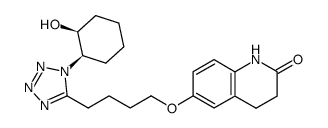 3,4-Dihydro-6-(4-(1-(cis-2-hydroxycyclohexyl)-1H-tetrazol-5-yl)butoxy)-2(1H)-quinolinone结构式