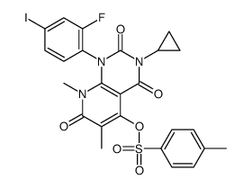 3-cyclopropyl-1-(2-fluoro-4-iodophenyl)-6,8-dimethyl-2,4,7-trioxo-1,2,3,4,7,8-hexahydropyrido[2,3-d]pyrimidin-5-yl 4-Methylbenzenesulfonate结构式