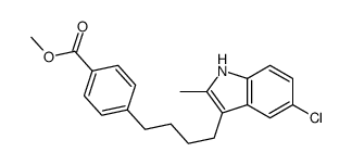 methyl 4-[4-(5-chloro-2-methyl-1H-indol-3-yl)butyl]benzoate结构式