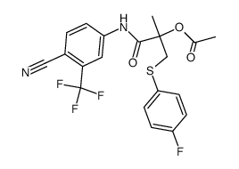 N-[4-cyano-3-(trifluoromethyl)-phenyl-]-3-[4-fluorophenylthio]-2-acetoxy-2-methyl-propionamide结构式