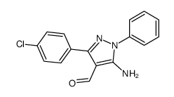 5-amino-3-(4-chlorophenyl)-1-phenylpyrazole-4-carbaldehyde结构式