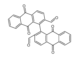 9,10,9',10'-tetraoxo-9,10,9',10'-tetrahydro-[1,1']bianthryl-2,2'-dicarbaldehyde结构式