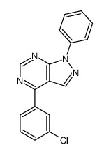1-phenyl-4-(m-chlorophenyl)pyrazolo(3,4-d)pyrimidine结构式