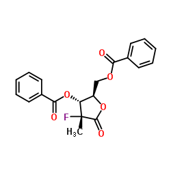 (2R)-2-脱氧-2-氟-2-甲基-D-赤式戊糖酸 gamma-内酯 3,5-二苯甲酸酯结构式