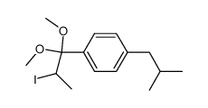 1,1-dimethoxy-1-(4-isobutylphenyl)-2-iodopropane结构式