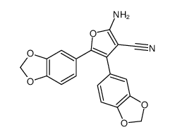 2-amino-4,5-bis(1,3-benzodioxol-5-yl)furan-3-carbonitrile结构式