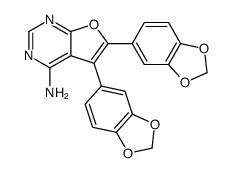 5,6-bis(1,3-benzodioxol-5-yl)furo[2,3-d]pyrimidin-4-amine结构式