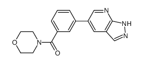 morpholin-4-yl-[3-(1H-pyrazolo[3,4-b]pyridin-5-yl)-phenyl]-methanone结构式