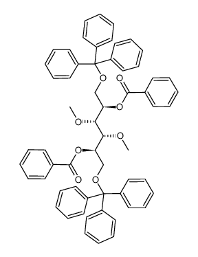 2,5-di-O-benzoyl-3,4-di-O-methyl-1,6-di-O-trityl-D-mannitol结构式